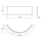 Панель для полукруглого поддона Lidz Kupala TP80x80x38 Панель для полукруглого поддона Lidz Kupala TP80x80x38