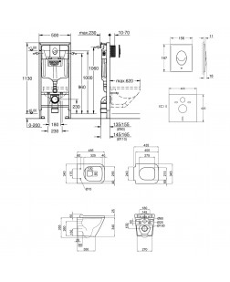 Набор инсталляция 4 в 1 Grohe Rapid SL 38722001 + унитаз с сиденьем Qtap Scorpio QT133053ERMB