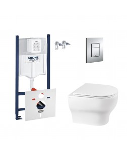 Набор инсталляция 4 в 1 Grohe Rapid SL 3884000G + унитаз с сиденьем Qtap Aries QT0333063ERW