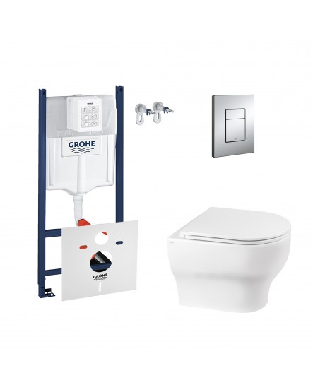 Набор инсталляция 4 в 1 Grohe Rapid SL 3884000G + унитаз с сиденьем Qtap Aries QT0333063ERW