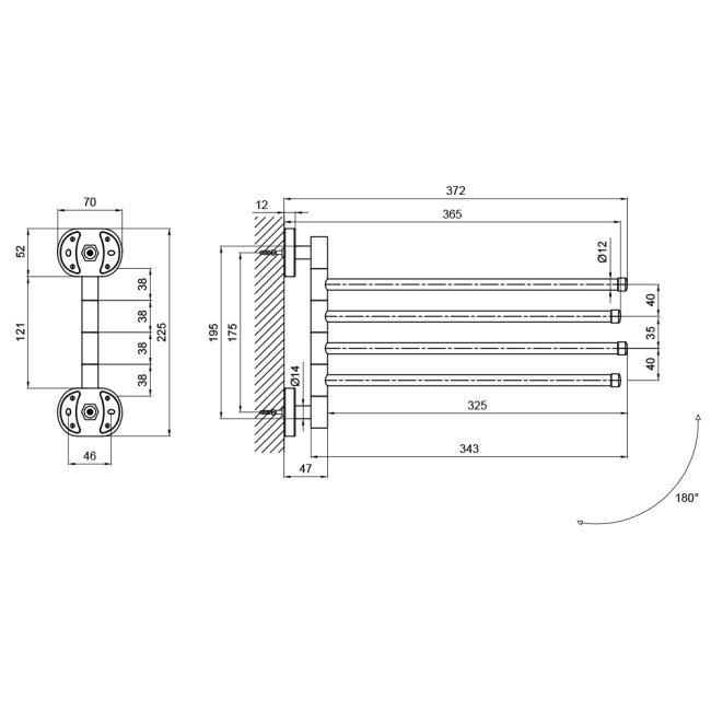 Тримач для рушників Lidz (CRM) 114.07.04 2