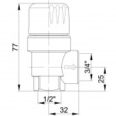 Предохранительный клапан Icma 1/2"х3/4" ВР для гелиосистемы №S121