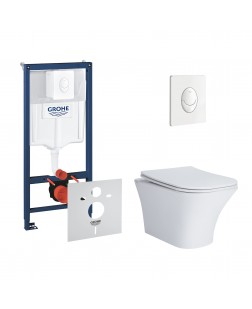 Набор инсталляция 4 в 1 Grohe Rapid SL 38722001 + унитаз с сиденьем Qtap Presto QT24332615EW