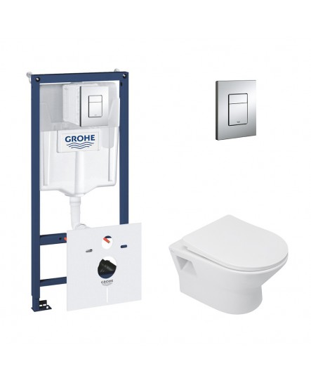 Набор инсталляция 5 в 1 Grohe Rapid SL 38827000 + унитаз с сиденьем Qtap Lark QT0331159W