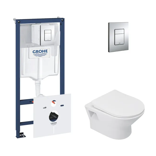 Набор инсталляция 5 в 1 Grohe Rapid SL 38827000 + унитаз с сиденьем Qtap Lark QT0331159W Набор инсталляция 5 в 1 Grohe Rapid SL 38827000 + унитаз с сиденьем Qtap Lark QT0331159W