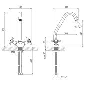 Смеситель для кухни Lidz (CRM) Mayfair 16 272F-1