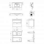 Комплект Qtap Virgo 800х580х437 White/Whitish oak тумба підвісна + раковина урізна  QT1872TPА8013080CW