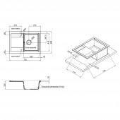 Кухонная мойка Qtap CS 7449 Beton (QT7449BET502)