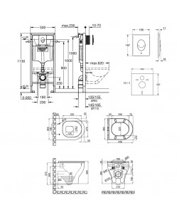 Набор инсталляция 4 в 1 Grohe Rapid SL 38722001 + унитаз с сиденьем Qtap Aries QT0333063ERW