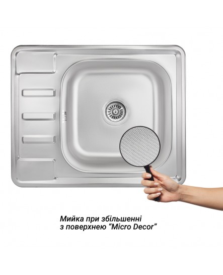 Кухонна мийка Lidz 6350 0,8 мм Micro Decor (LIDZ6350MDEC)
