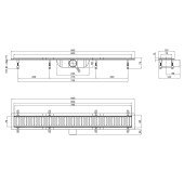 Трап Qtap Dry FF304-800MBLA линейный с сухим затвором и нержавеющей решеткой 800х73