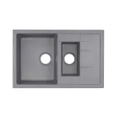 Кухонна мийка з додатковою чашею Qtap CS 7648 Grey (QT7648GRE471)
