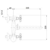 Змішувач для ванни Qtap Liberty ORO 140