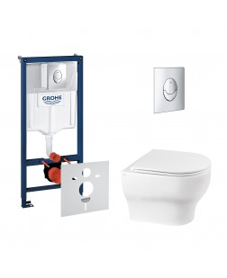 Набор инсталляция 4 в 1 Grohe Rapid SL 38721001 + унитаз с сиденьем Qtap Aries QT0333063ERW