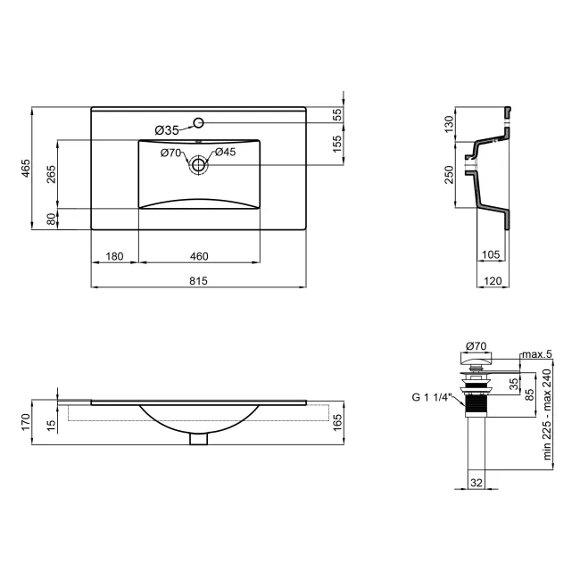 Раковина Qtap Albatross New 810x470x180 White с донным клапаном QT0111750680W 2 Раковина Qtap Albatross New 810x470x180 White с донным клапаном QT0111750680W 2