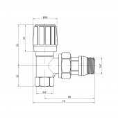 Кран радіаторний Icma 3/4" 28х1,5 з антипротіканням кутовий №974