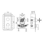 Смеситель скрытого монтажа для ванны Bianchi Heaven INDHEV2304CRM на три потребителя