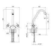Змішувач для кухні Lidz (CRM) Mayfair 16 272K-1