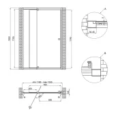 Душевая дверь в нишу Qtap Pisces WHI2011-12.CP5 110-120x185 см, стекло Pattern 5 мм