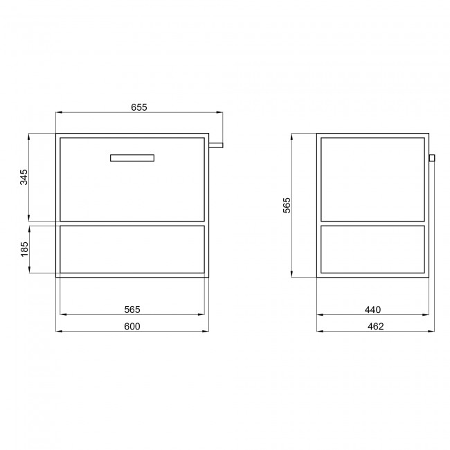 Тумба подвесная Qtap Taurus 600х580х437 Whitish oak QT2474TPT603WO