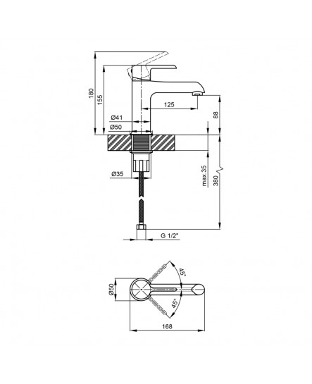 Змішувач для раковини Qtap Grand WCR 001F