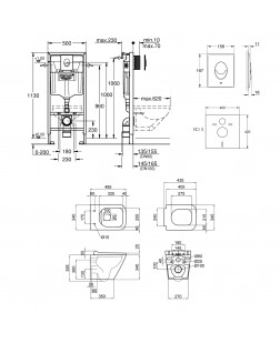 Набор инсталляция 4 в 1 Grohe Rapid SL 38721001 + унитаз с сиденьем Qtap Tern QT1733052ERW