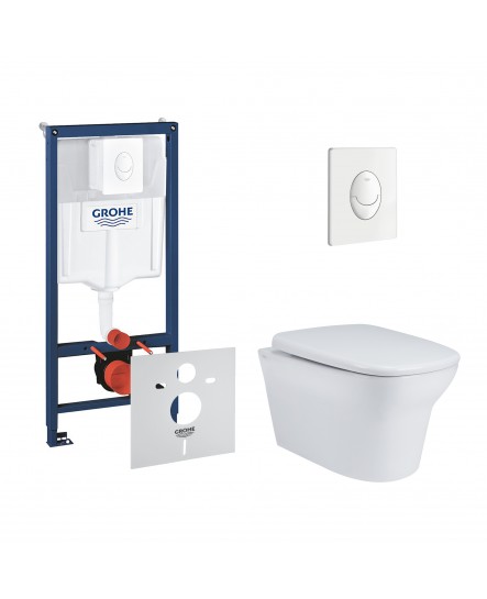 Набор инсталляция 4 в 1 Grohe Rapid SL 38722001 + унитаз с сиденьем Qtap Gemini QT25332614EW