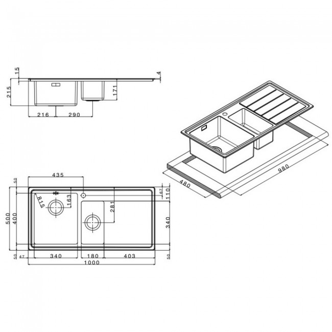 Кухонная мойка Apell Linear Plus LNP1002FRBC Brushed