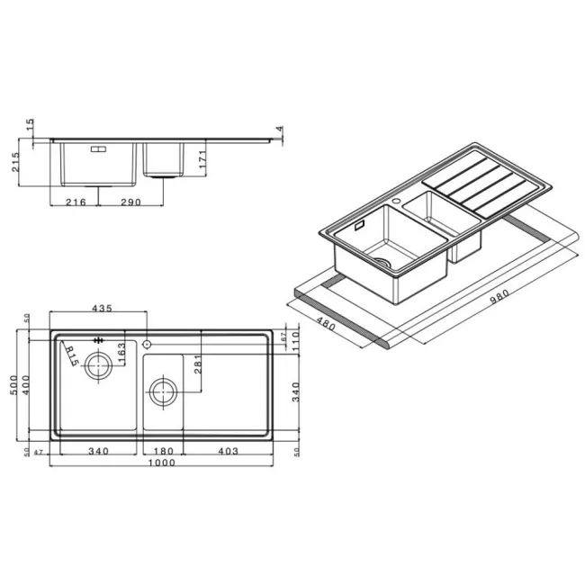 Кухонна мийка Apell Linear Plus LNP1002FRBC Brushed 2 Кухонна мийка Apell Linear Plus LNP1002FRBC Brushed 2
