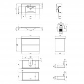 Комплект Qtap Tern 800х580х437 Matt black тумба подвесная + раковина врезная QT1772TPL8023080CMB