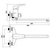 Смеситель для ванны SW G-Ferro Hansberg 005 NEW