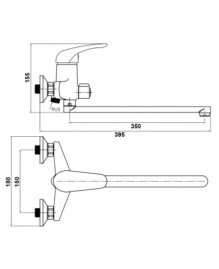 Смеситель для ванны SW G-Ferro Hansberg 005 NEW