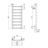 Полотенцесушитель водяной Lidz Trapezium (CRM) D38/25 400x1000 P8