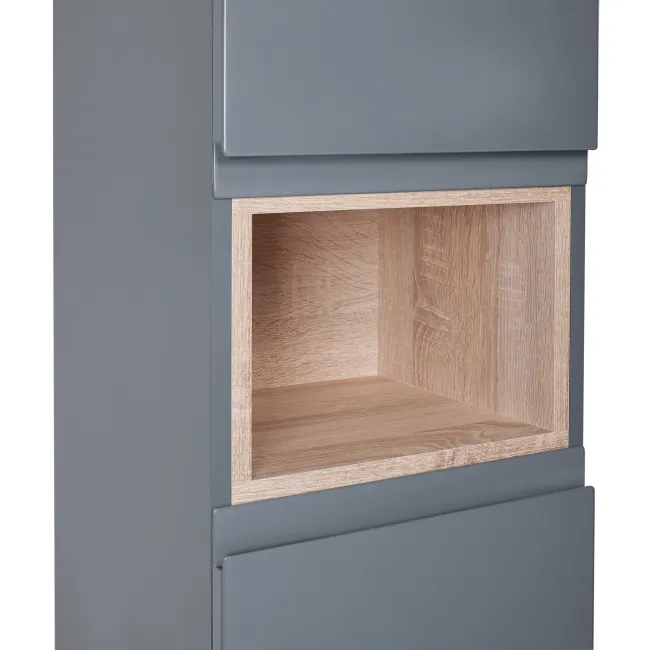 Пенал підлоговий Qtap Robin 350х1950х316 Graphite/Whitish oak QT1376PN1652RGWO
