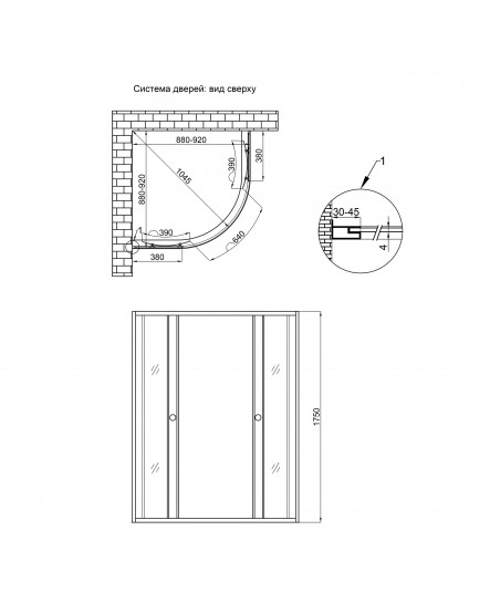 Душова кабіна Lidz Wieza SC90x90.SAT.MID.L, скло Linie 4 мм без піддона