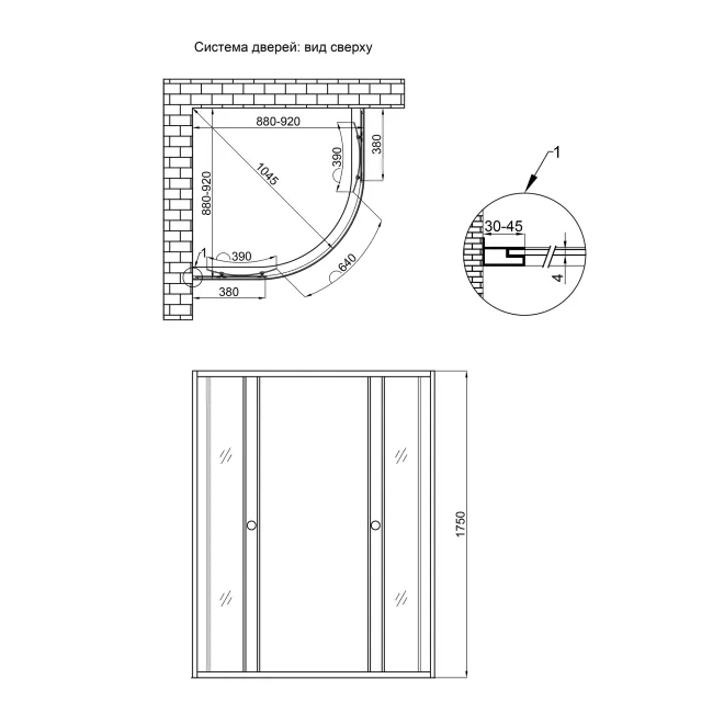 Душевая кабина Lidz Wieza SC90x90.SAT.MID.L, стекло Linie 4 мм без поддона 2 Душевая кабина Lidz Wieza SC90x90.SAT.MID.L, стекло Linie 4 мм без поддона 2