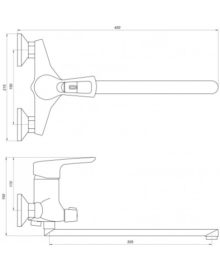 Змішувач для ванни Globus Lux SEVA GLSV-0208