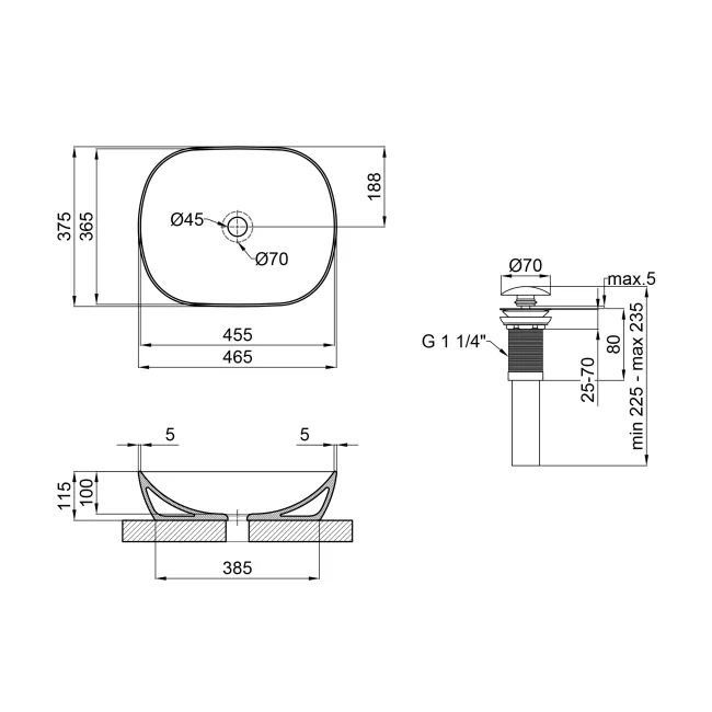 Раковина-чаша Qtap Aquarius 465x375x115 White с донным клапаном QT21112185W 2 Раковина-чаша Qtap Aquarius 465x375x115 White с донным клапаном QT21112185W 2