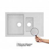 Кухонная мойка с дополнительной чашей Qtap CS 7648 White (QT7648WHI650)