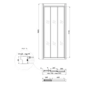 Душевая дверь в нишу Qtap Unifold CRM208.C4 78-81x185 см, стекло Clear 4 мм, покрытие CalcLess