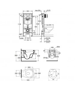 Набор унитаз Azzurra Vera VER100B1SOSK с сиденьем Azzurra Vera VER1848TIF + инсталляция Grohe Rapid SL 38721001