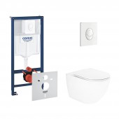 Набор инсталляция 4 в 1 Grohe Rapid SL 38722001 + унитаз с сиденьем Qtap Robin QT13332141ERW