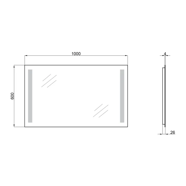 Дзеркало Qtap Mideya New 1000х600 з LED-підсвічуванням, Reverse QT20781403W 2 Дзеркало Qtap Mideya New 1000х600 з LED-підсвічуванням, Reverse QT20781403W 2