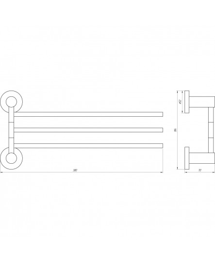 Держатель полотенец Globus Lux SS 8431-3