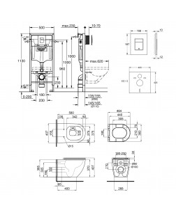 Набір інсталяція 4 в 1 Grohe Rapid SL 38772001 + унітаз з сидінням Qtap Tern QT13332141ERW