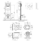 Набір Qtap інсталяція 4 в 1 з панеллю змиву Nest (QT0233M370 + QT0211P01V1178MB) + унітаз з сидінням Robin QT13332141ERMB Набір Qtap інсталяція 4 в 1 з панеллю змиву Nest (QT0233M370 + QT0211P01V1178MB) + унітаз з сидінням Robin QT13332141ERMB