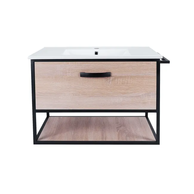Комплект Qtap Taurus 800х580х437 Whitish oak тумба підвісна + раковина урізна