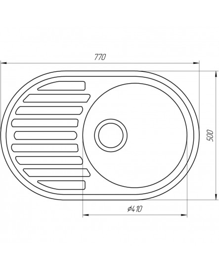 Гранитная мойка Globus Lux OHARA черный 770х500мм-А0002