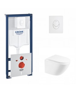 Набор инсталляция 4 в 1 Grohe Rapid SL 38722001 + унитаз с сиденьем Qtap Robin QT1333046ENRW