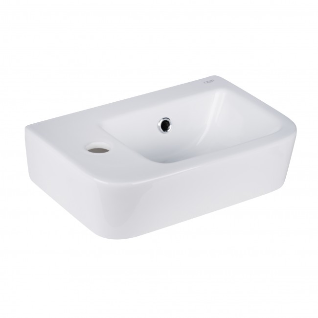 Раковина Qtap Tern 375х245х135 White с донным клапаном QT171110100LW